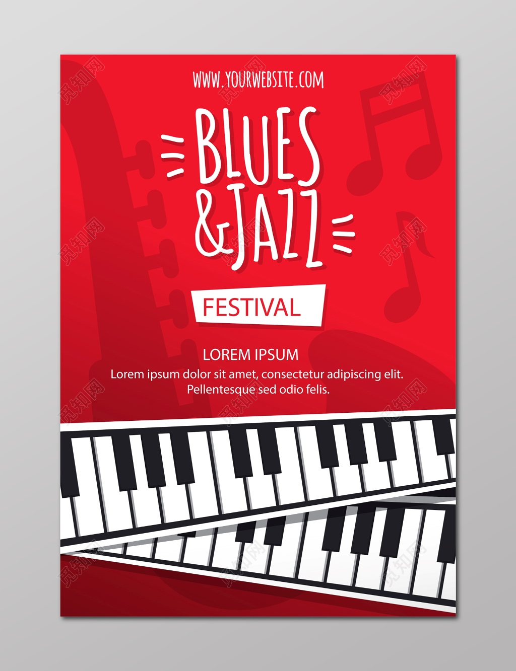 bluesjazz爵士钢琴比赛钢琴大赛海报