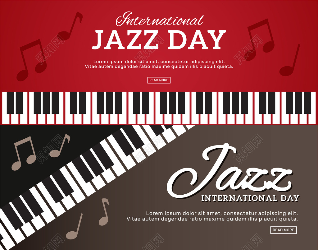 红色jazzday钢琴比赛钢琴大赛卡劵设计