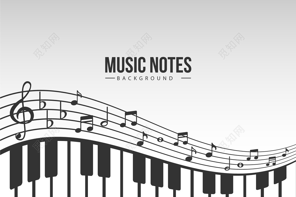 黑白色钢琴音乐音符舞台背景