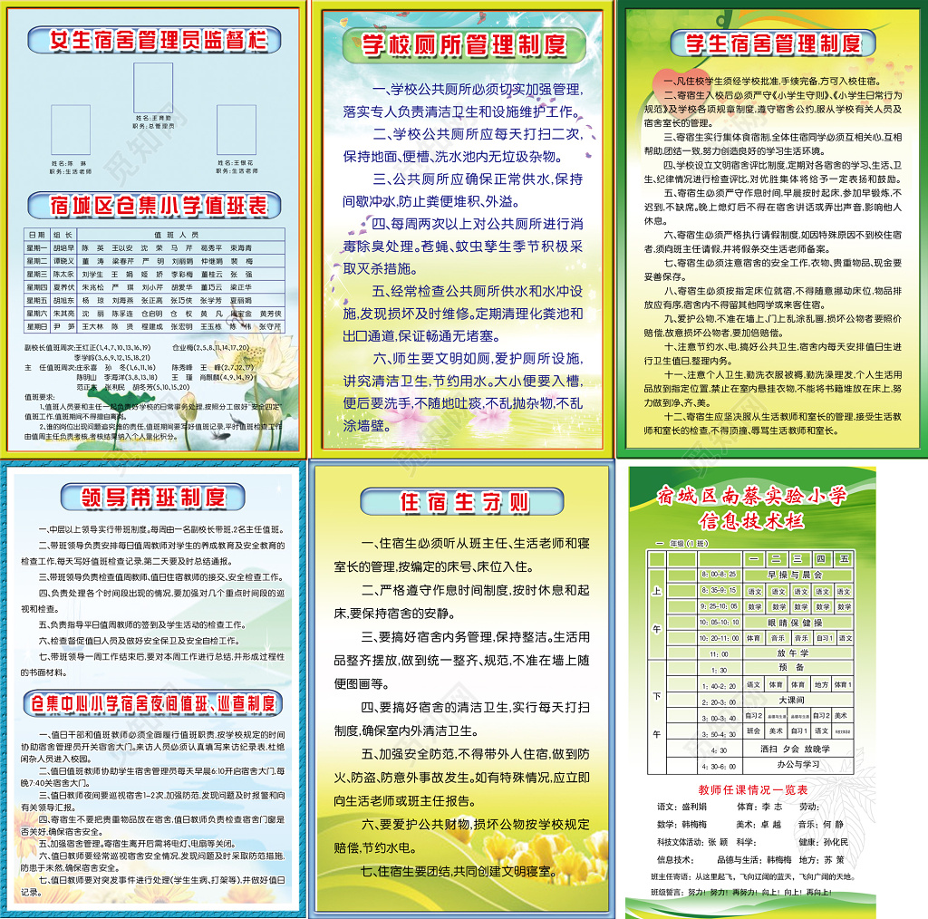 住宿学校宿舍管理员监督宿舍管理制度牌