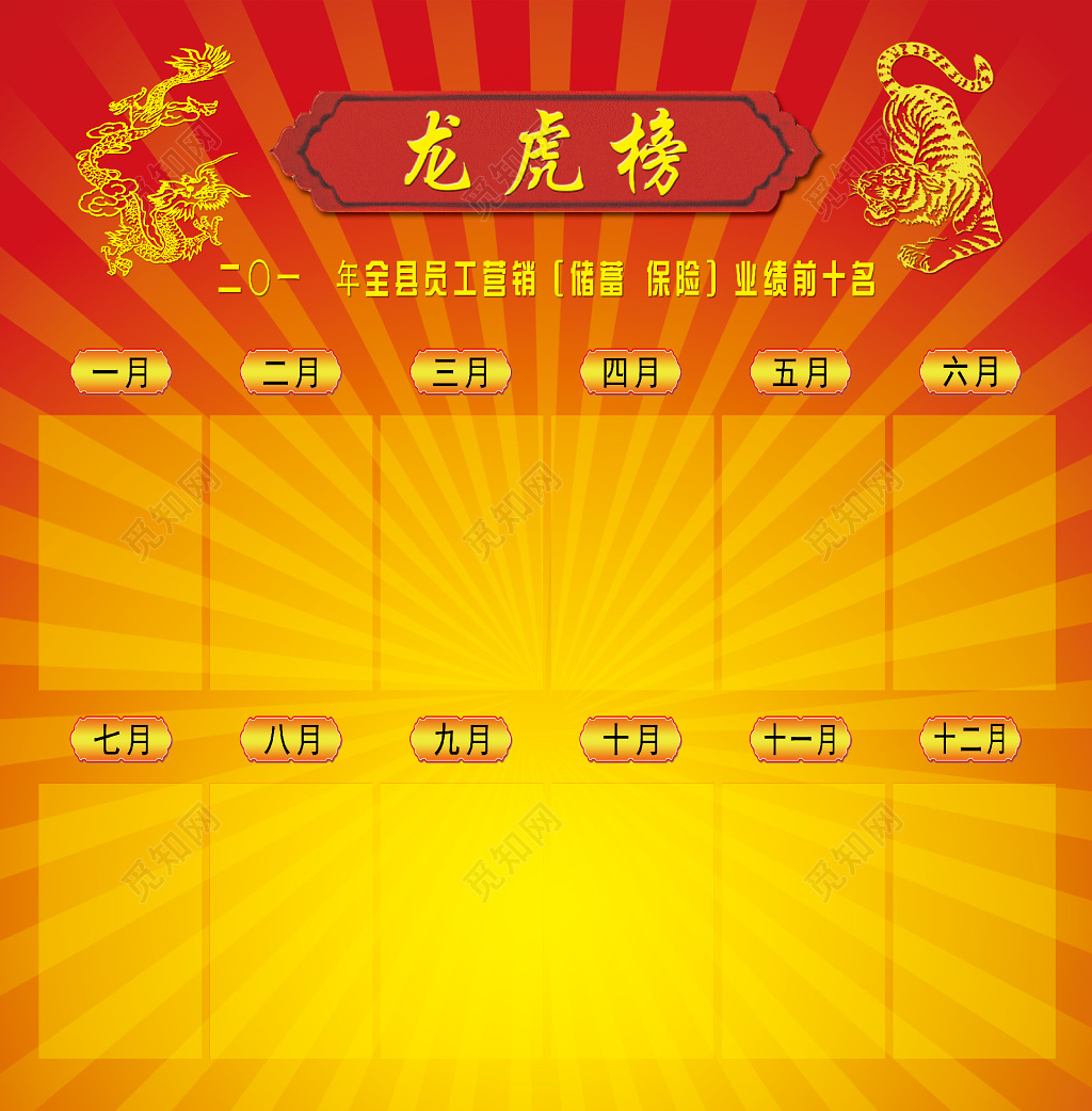 红金每月全县员工营销业绩排名龙虎榜