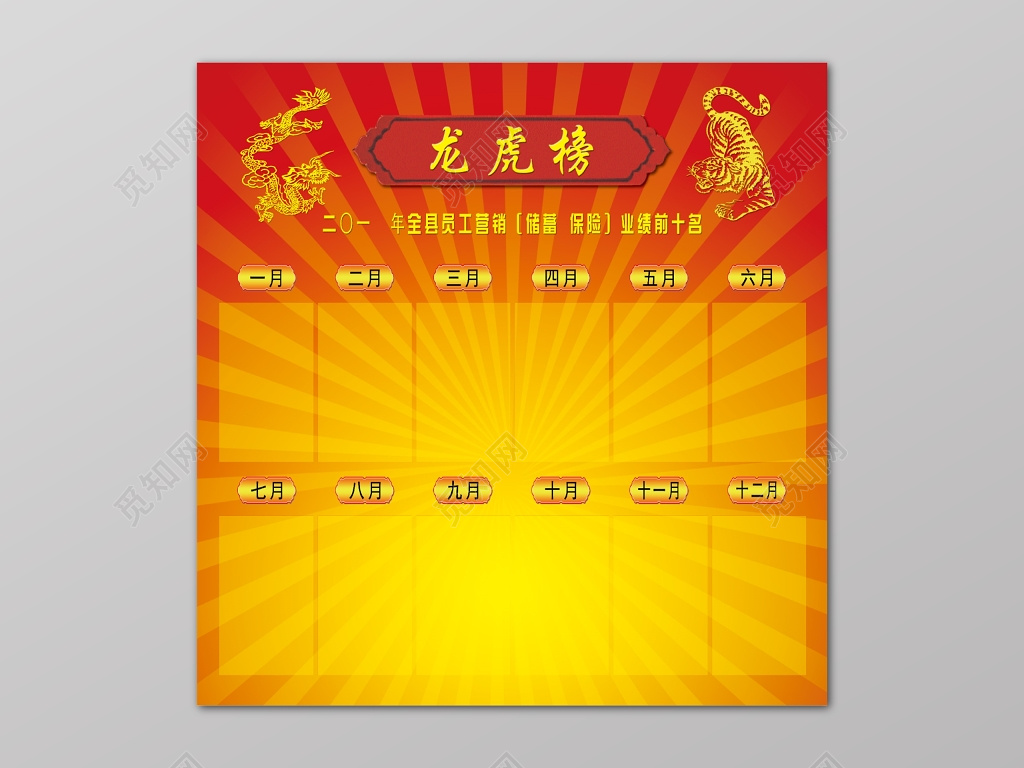 红金每月全县员工营销业绩排名龙虎榜