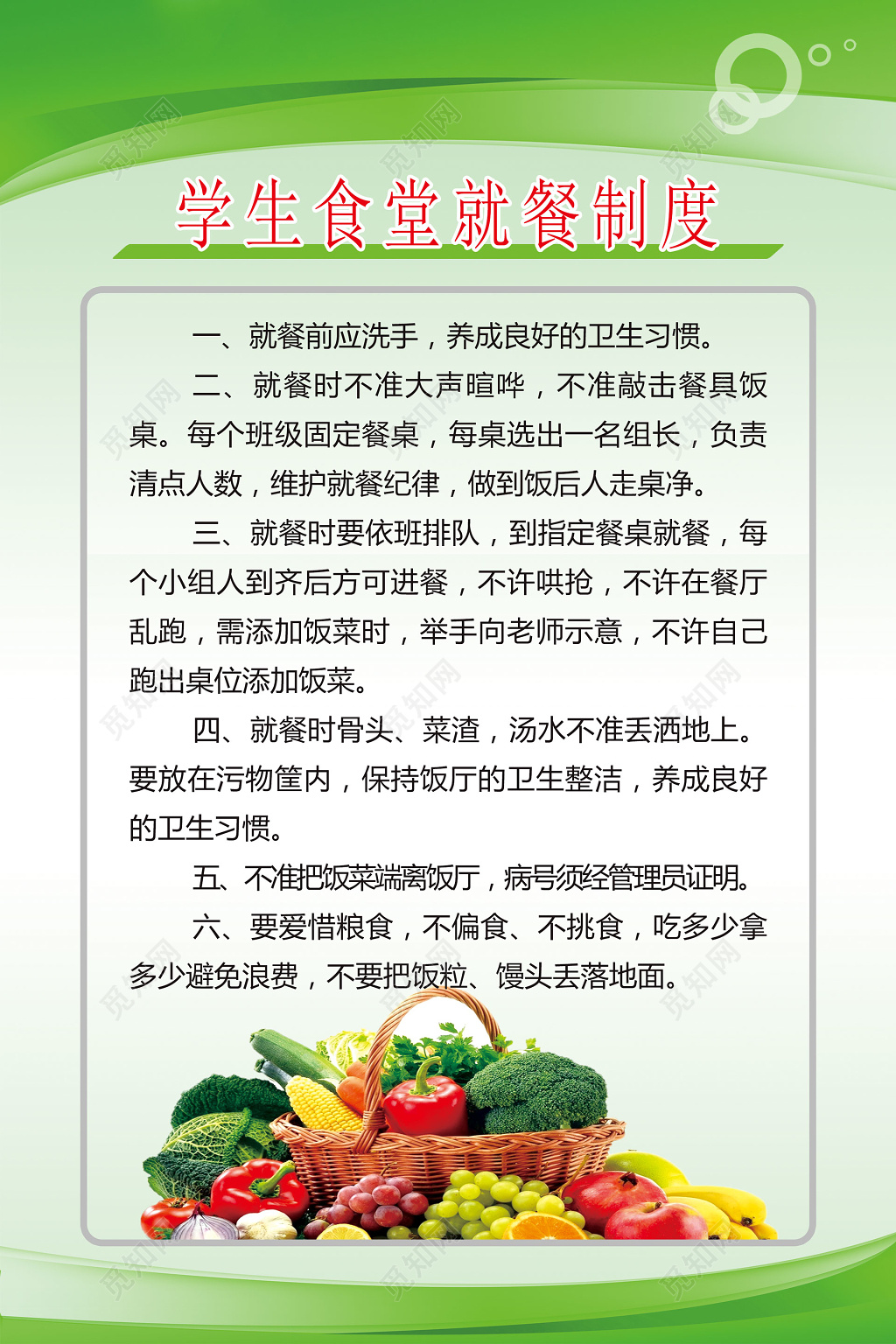 学生食堂管理制度展板