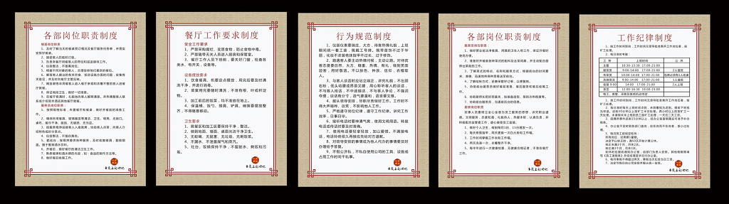 餐厅酒店管理制度展板