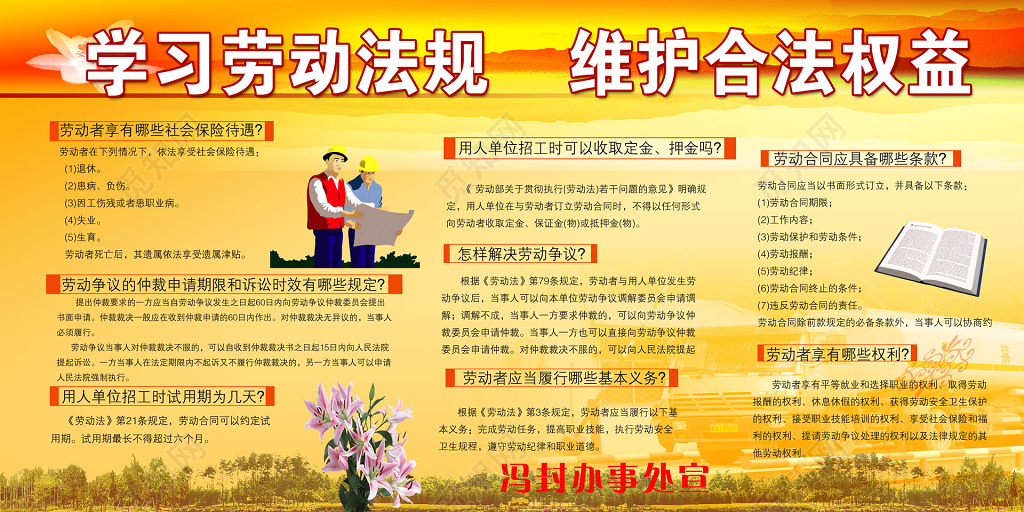 学习劳动法规维护合法权益知识普及宣传栏