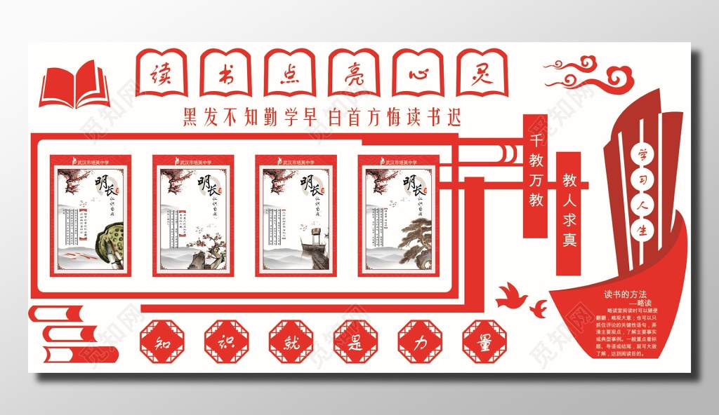 学习人生学校宣传文化墙