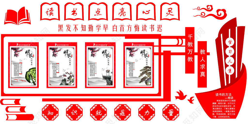 学习人生学校宣传文化墙