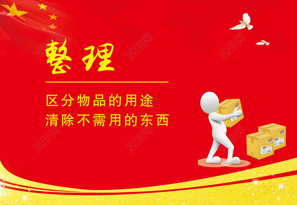 员工管理企业管理员工守则大气简洁红黄6S管理制度整理安全展板