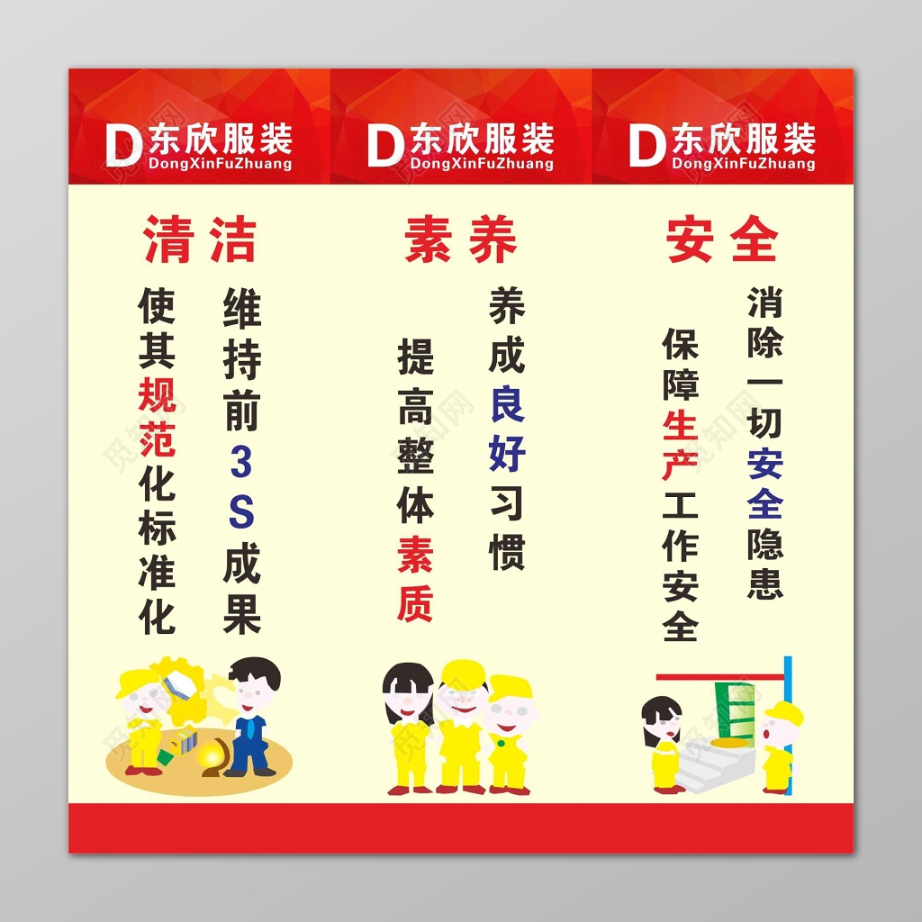 服装行业清洁素养安全6s管理制度宣传标语
