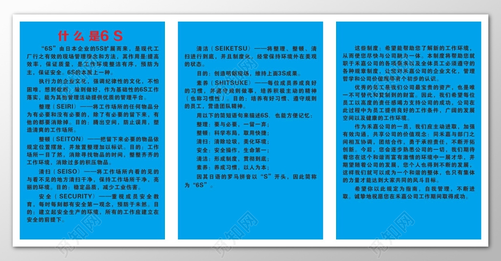 蓝色展板什么是6S管理体系制度