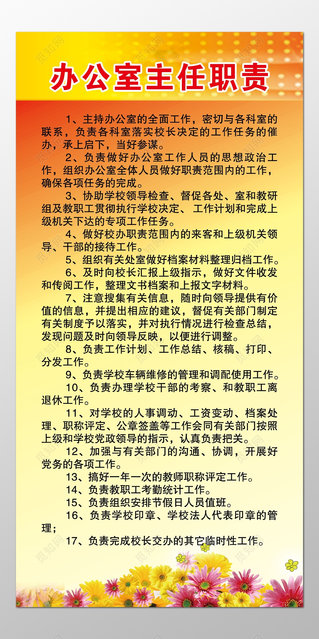 公司企业办公室主任岗位职责主持全面工作制度牌