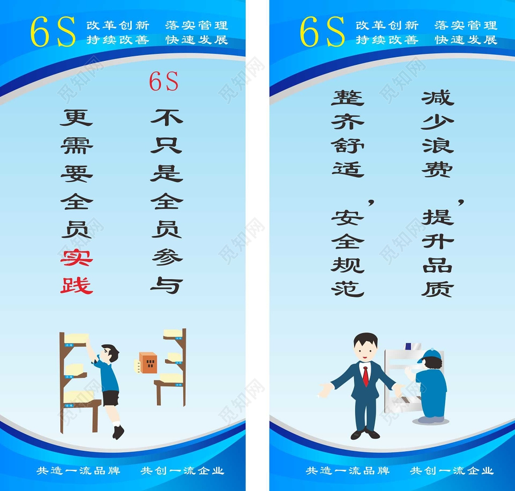 实践卡通6s管理制度宣传标语