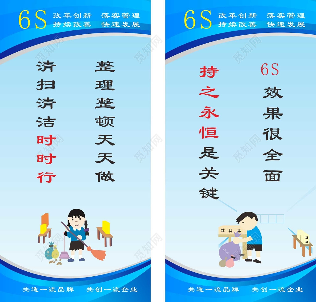 时时行持之永恒卡通6s管理制度宣传标语