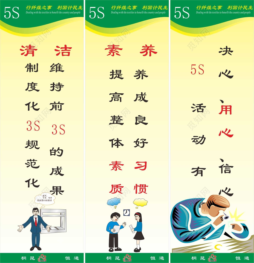 清洁素养用心5s管理制度宣传标语