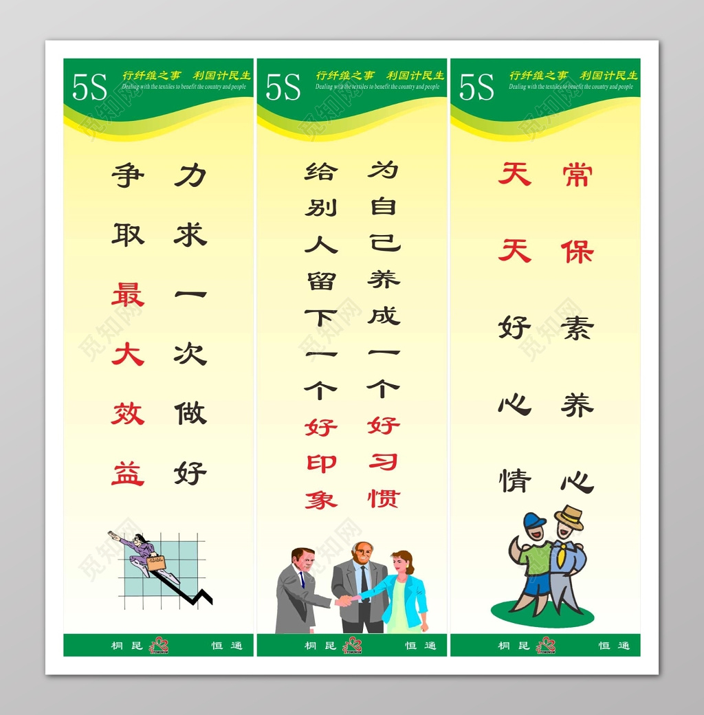 效益好印象素养5s管理制度宣传标语