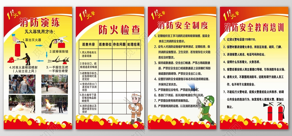 消防安全制度安全防范消防演练防火检查消防安全制度消防安全教育