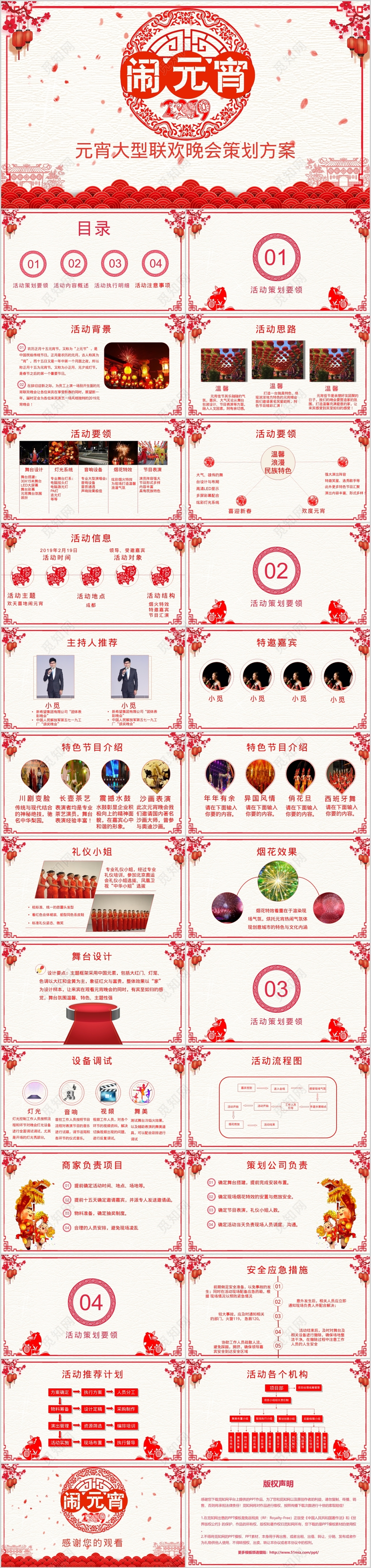 新年中国传统节日元宵节活动策划大型晚会方案PPT模板