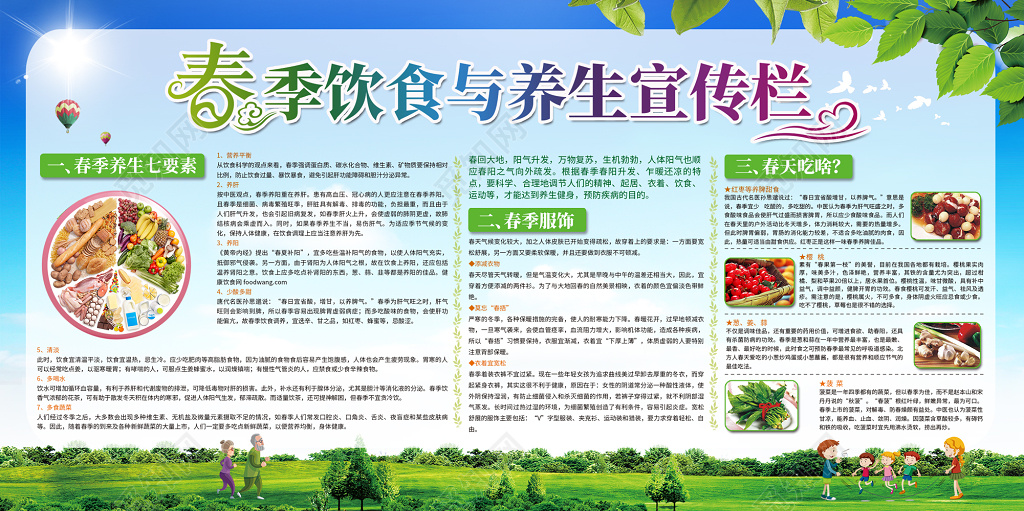 2019春天春季养生中医养生宣传栏展板