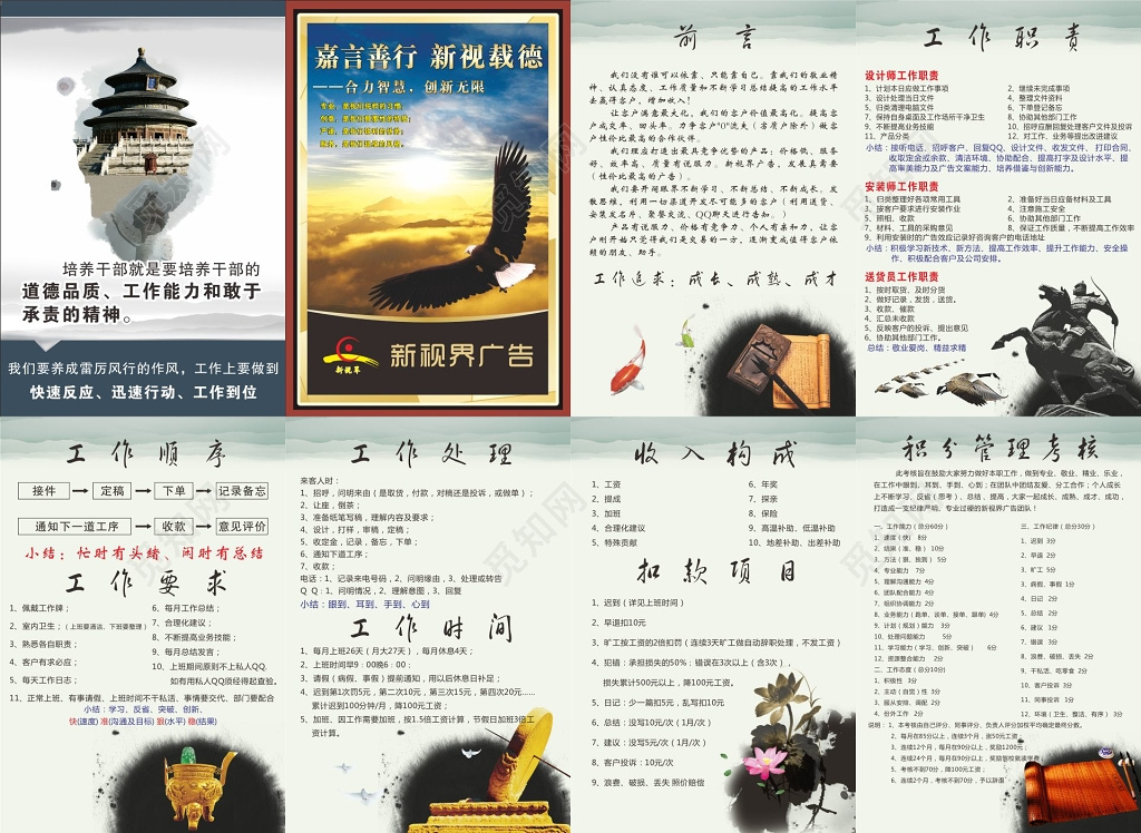 公司员工工作职责工作相关要求公司管理制度牌