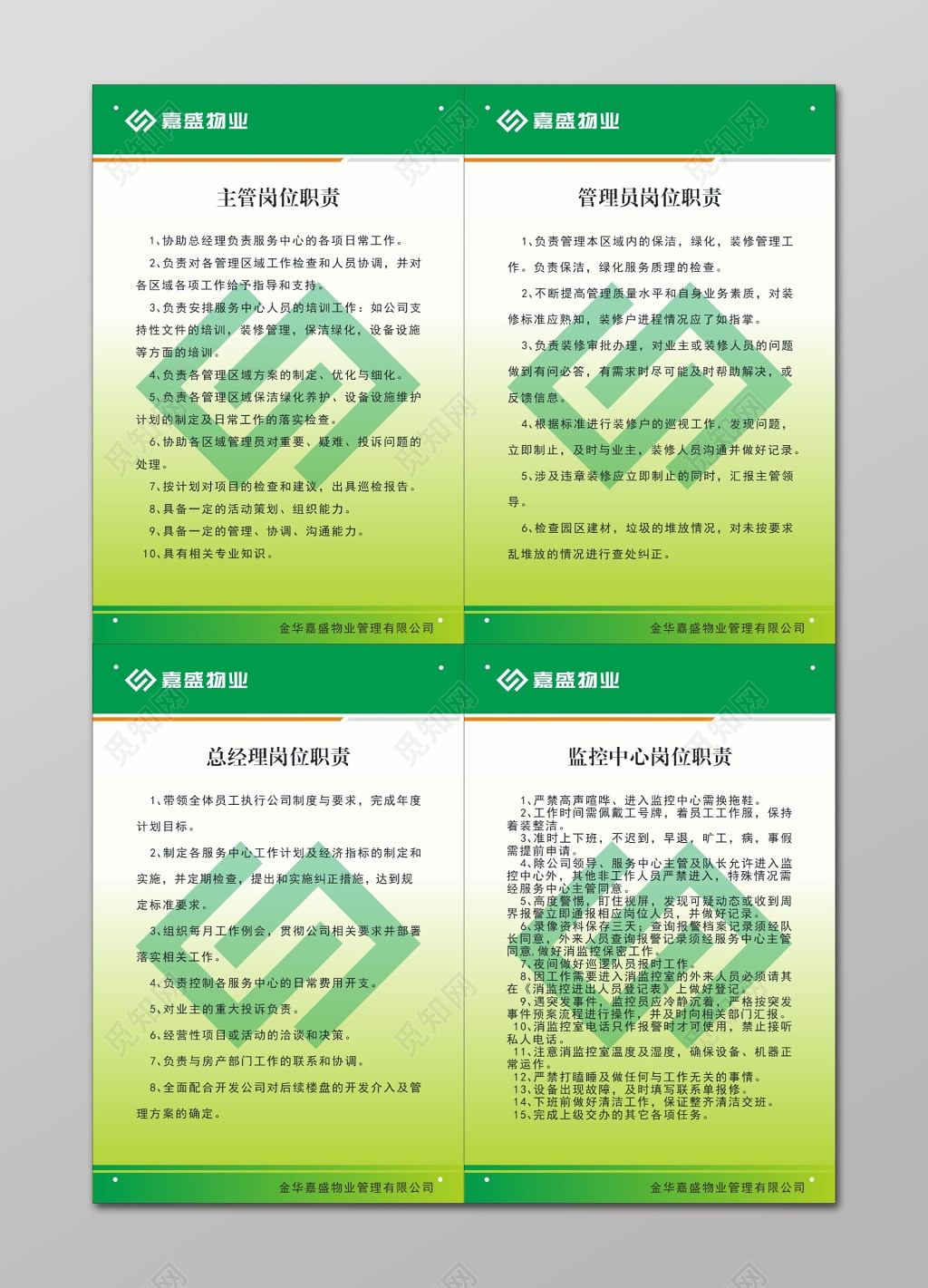 物业主管岗位职责管理员岗位职责总经理岗位职责公司管理制度牌
