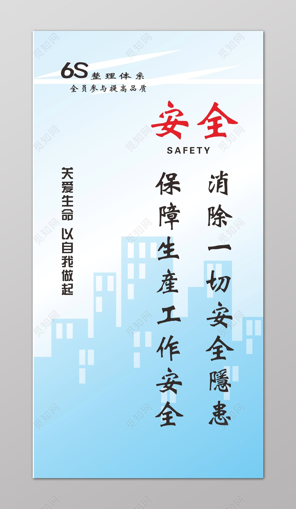 清新安全6s管理制度文化海报