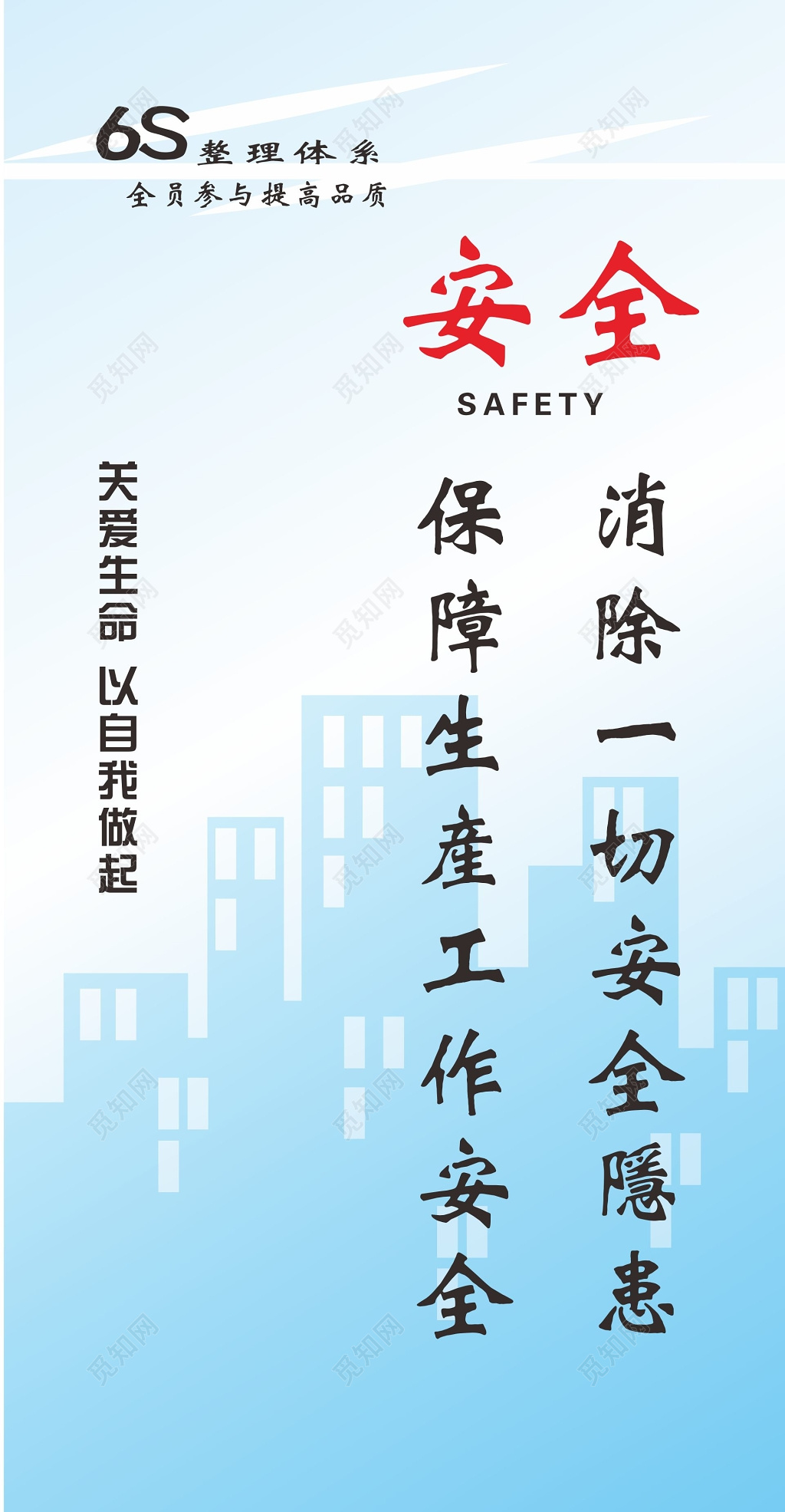 清新安全6s管理制度文化海报