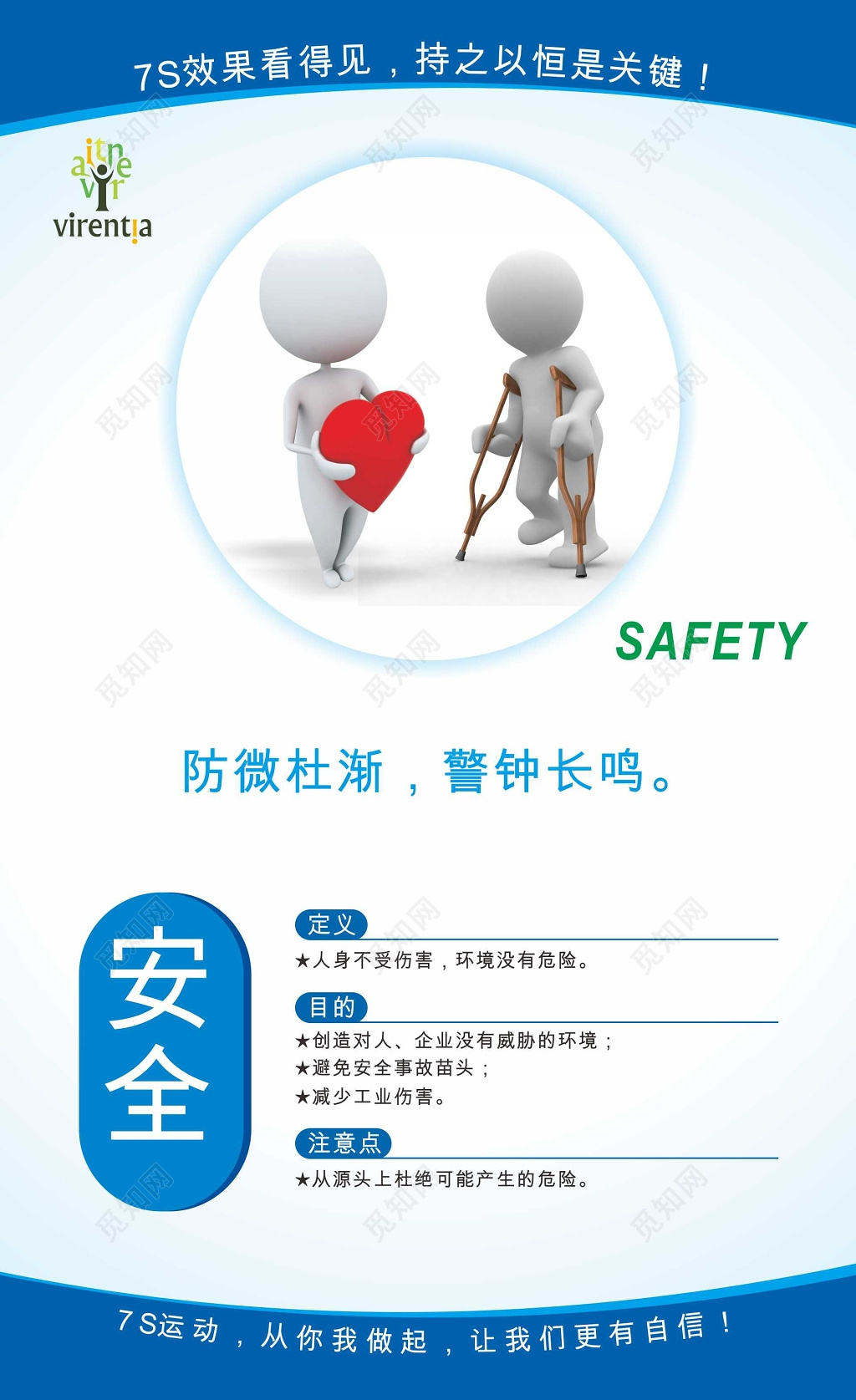 安全3D小人6s管理制度文化海报