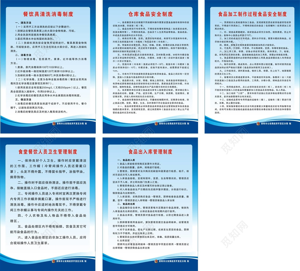 餐厅管理餐饮具清洗清毒及食品安全等餐厅管理制度牌