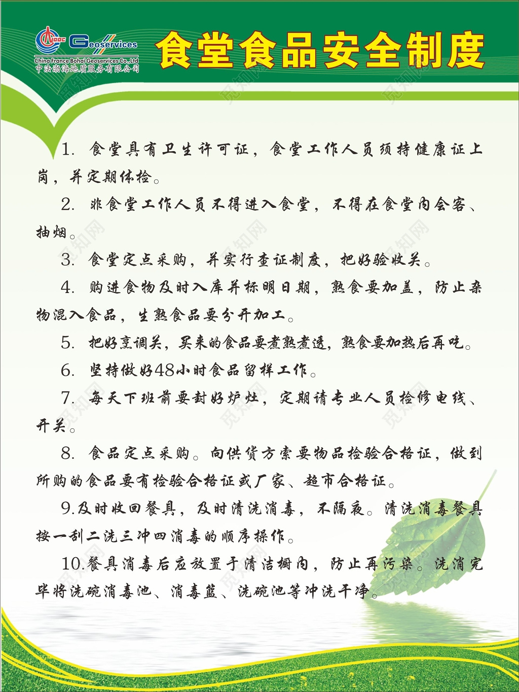 食堂食品安全制度食堂管理制度牌