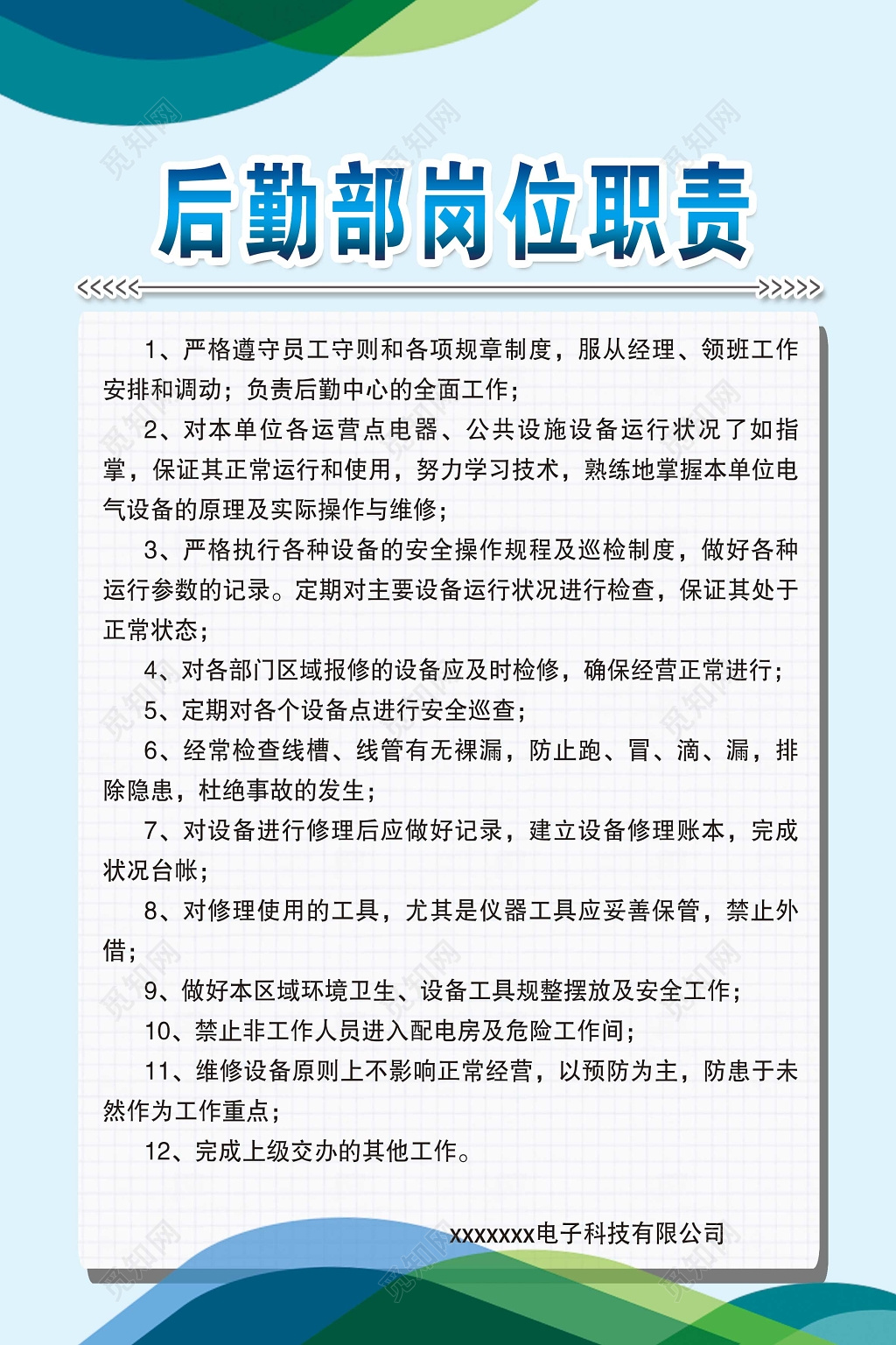 公司相关技术职责部门制度表