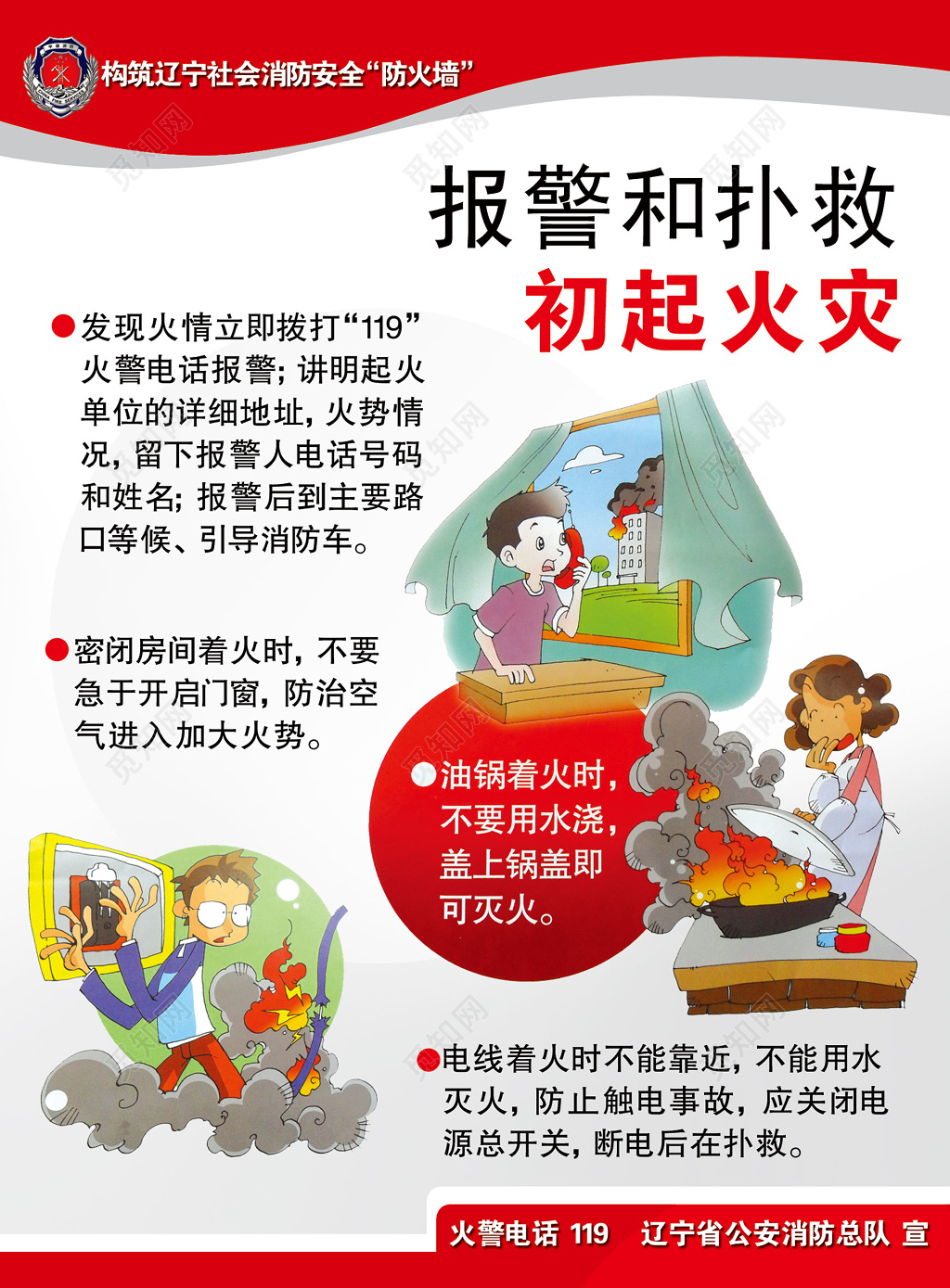 报警和扑救初起火灾火警119消防安全安全意识制度牌