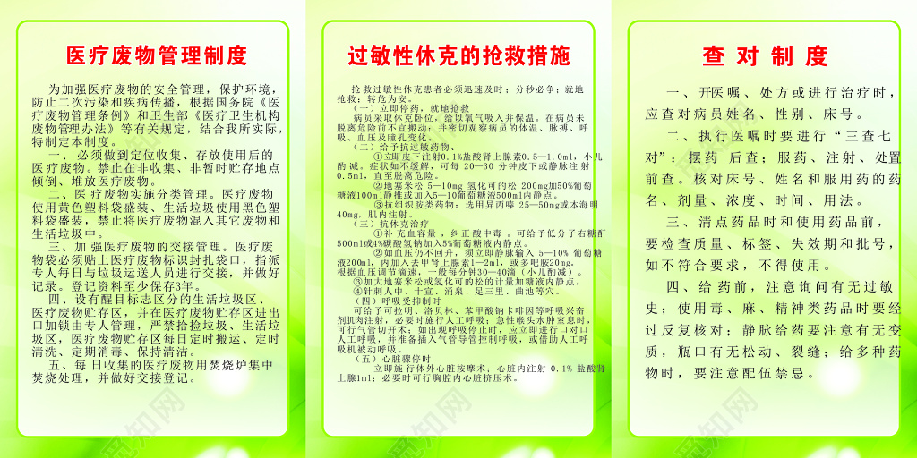 医疗管理制度牌