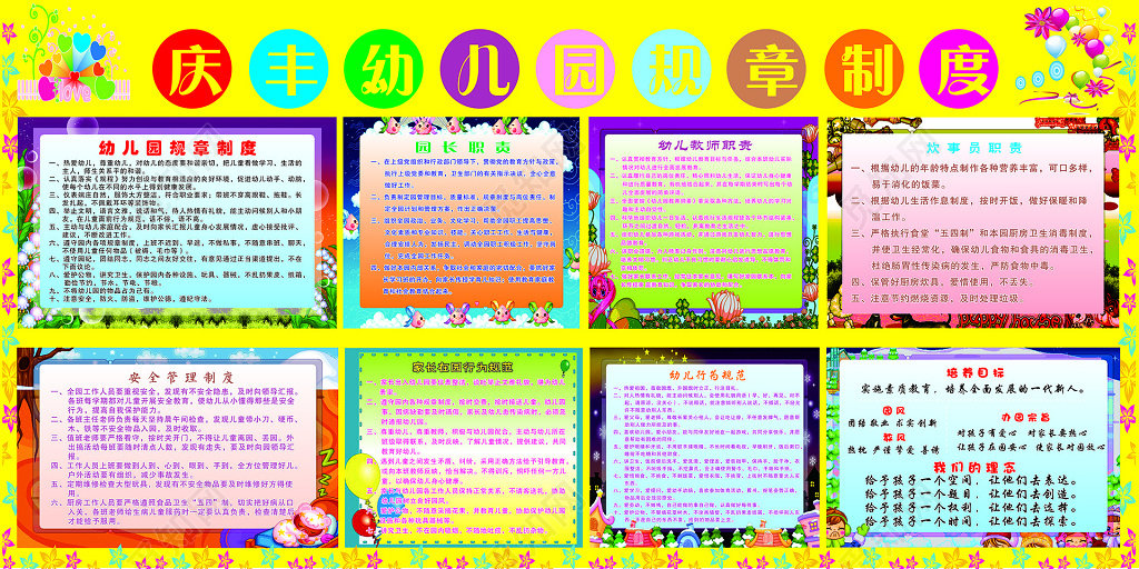 幼儿园规章制度海报
