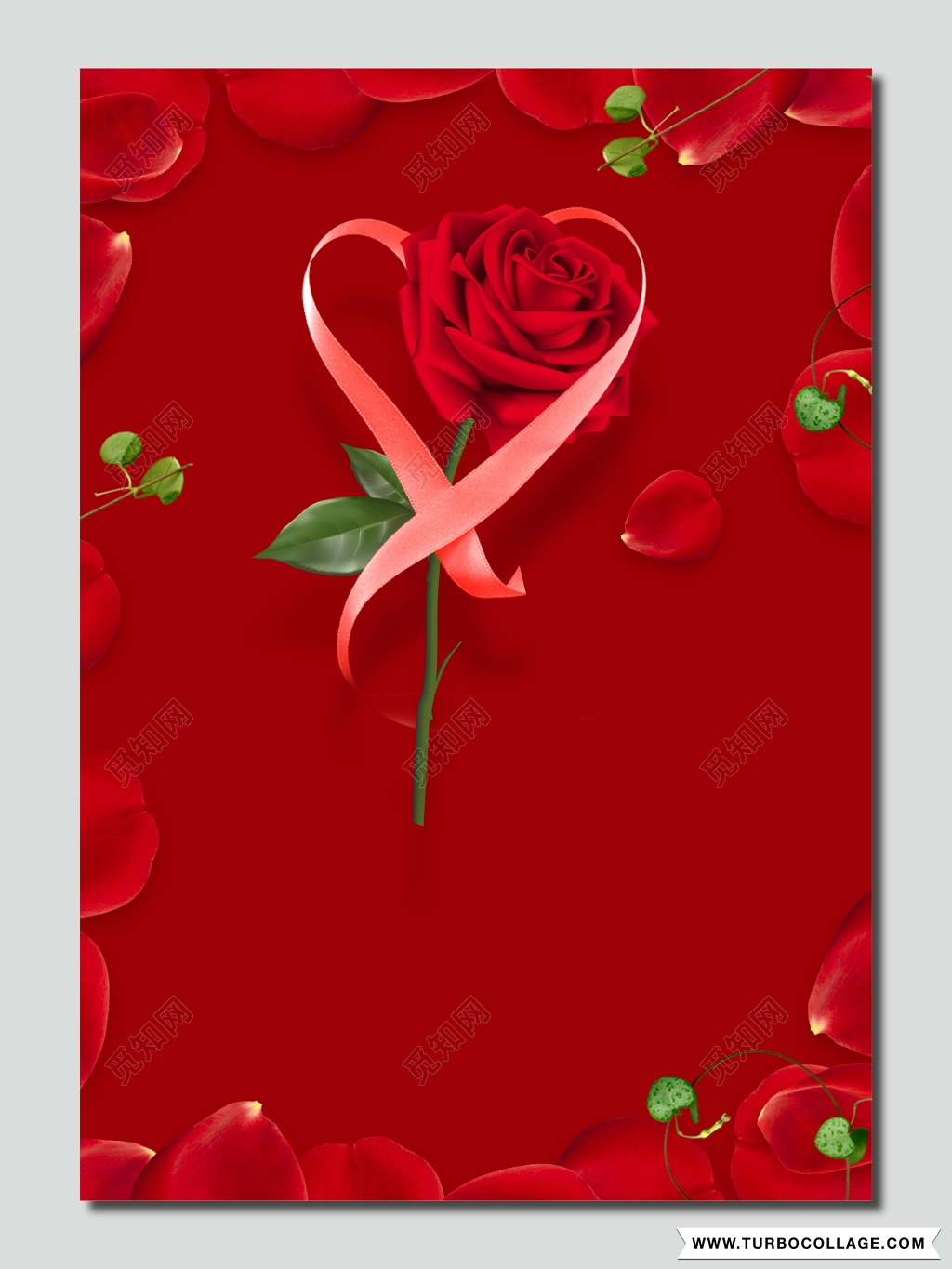 情人节妇女节玫瑰花喜庆红海报设计