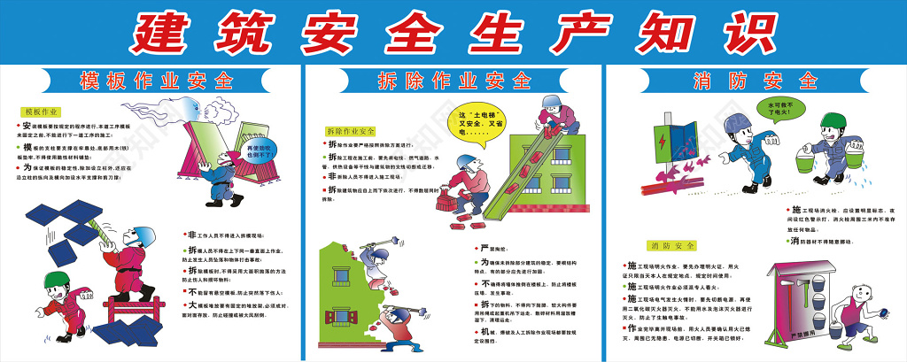 建筑安全生产知识安全生产简单漫画公告栏