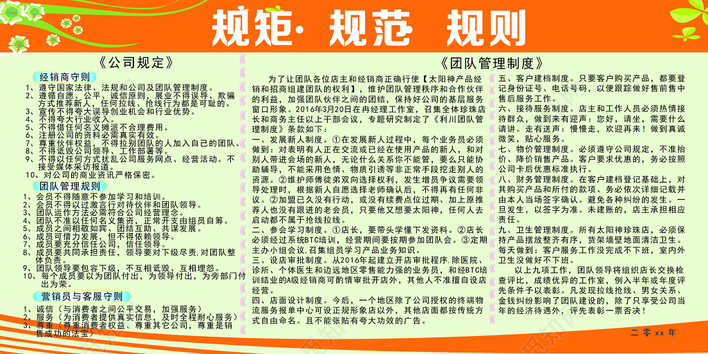 公司团队管理制度海报