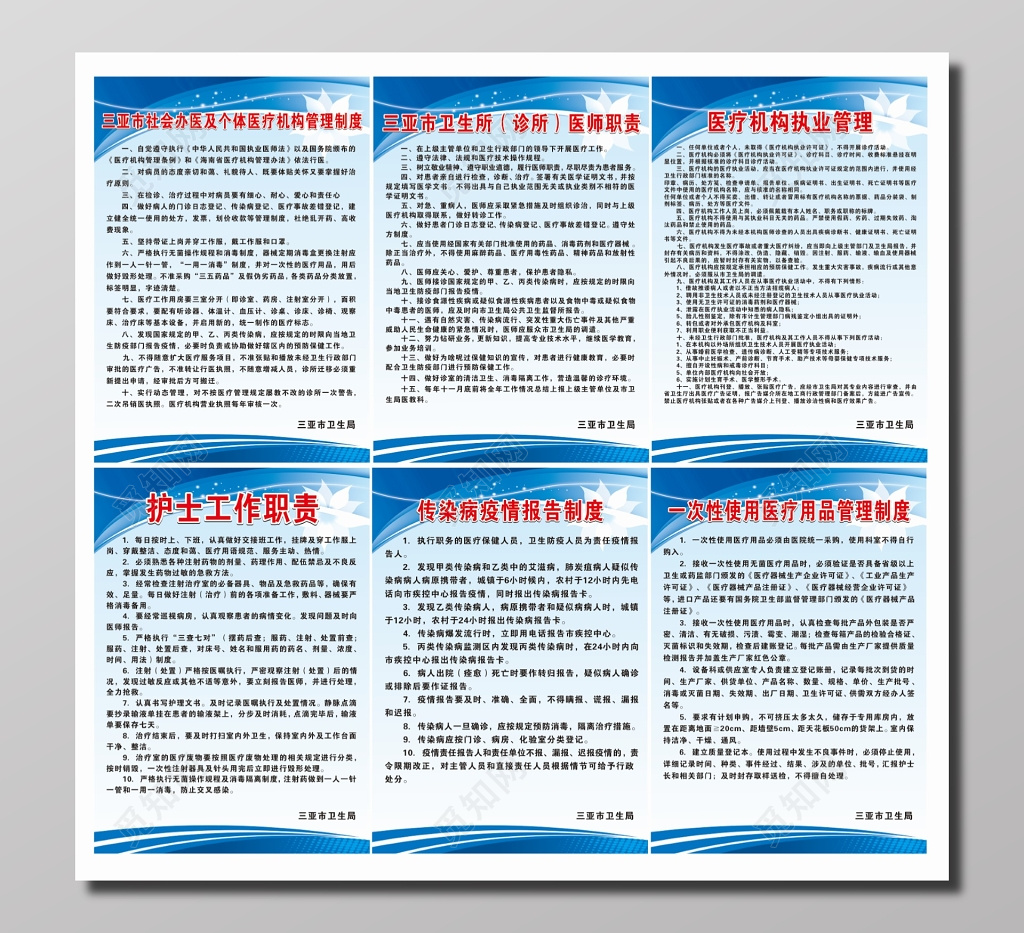 医疗机构管理制度牌