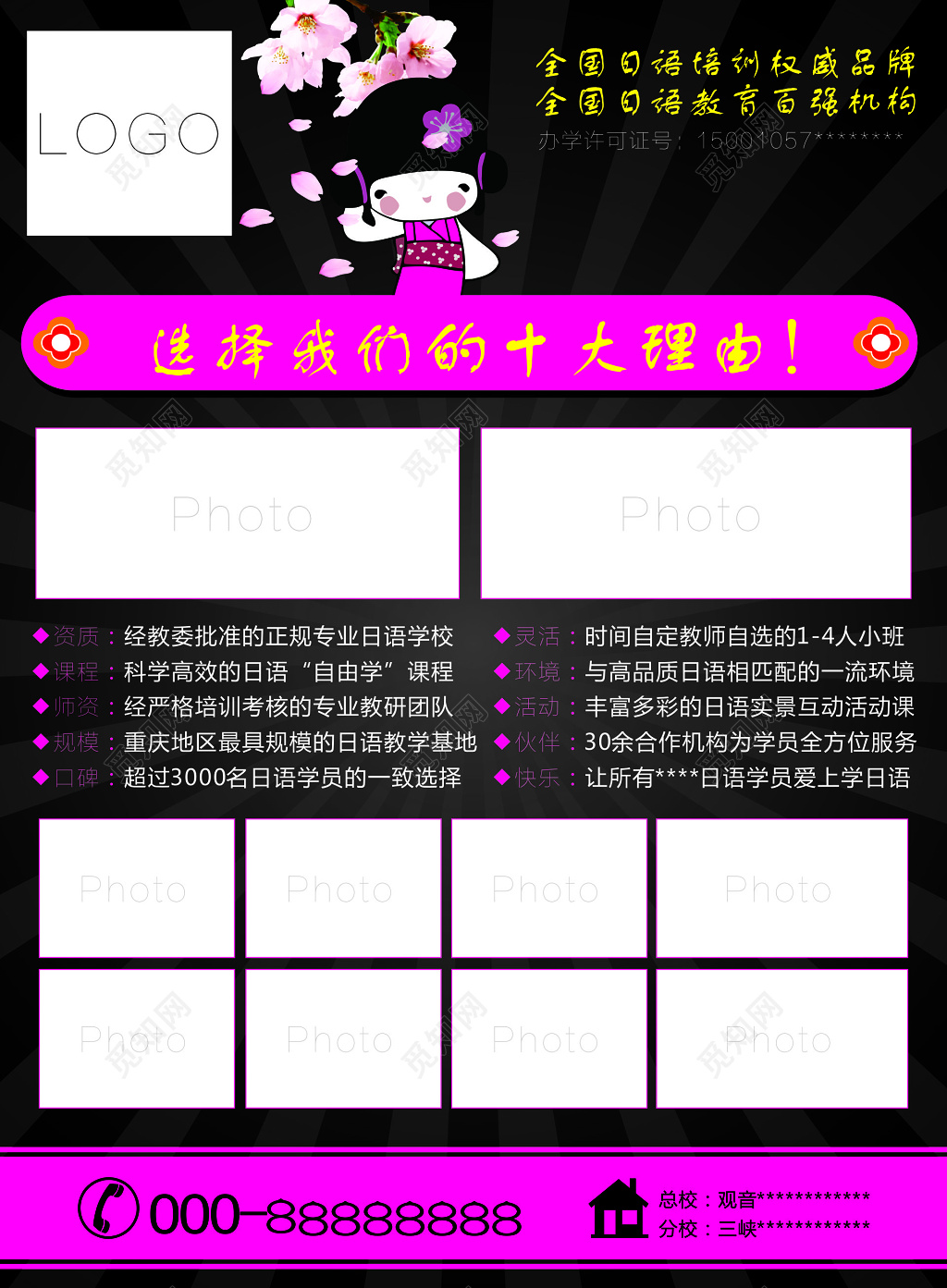 日语培训机构宣传海报