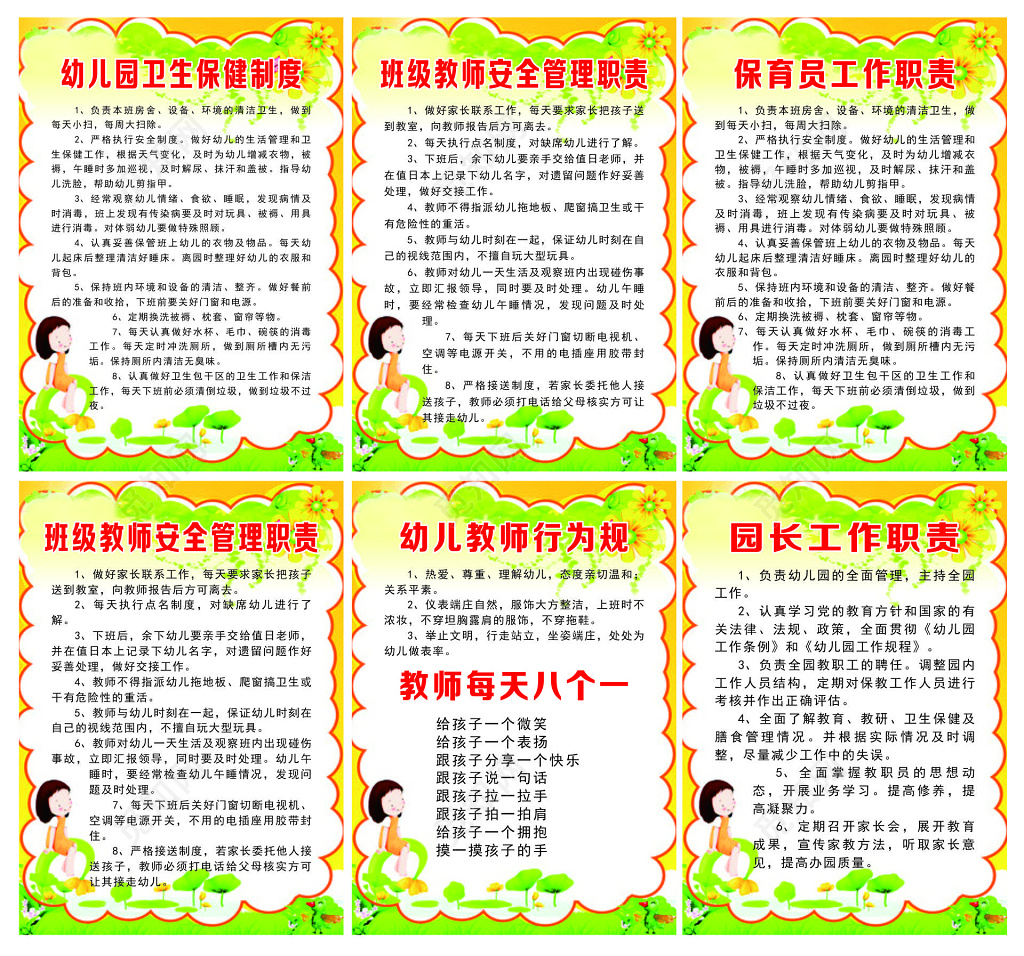 幼儿园管理制度牌