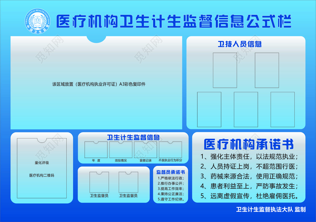 医疗机构卫生计生监督信息公示栏