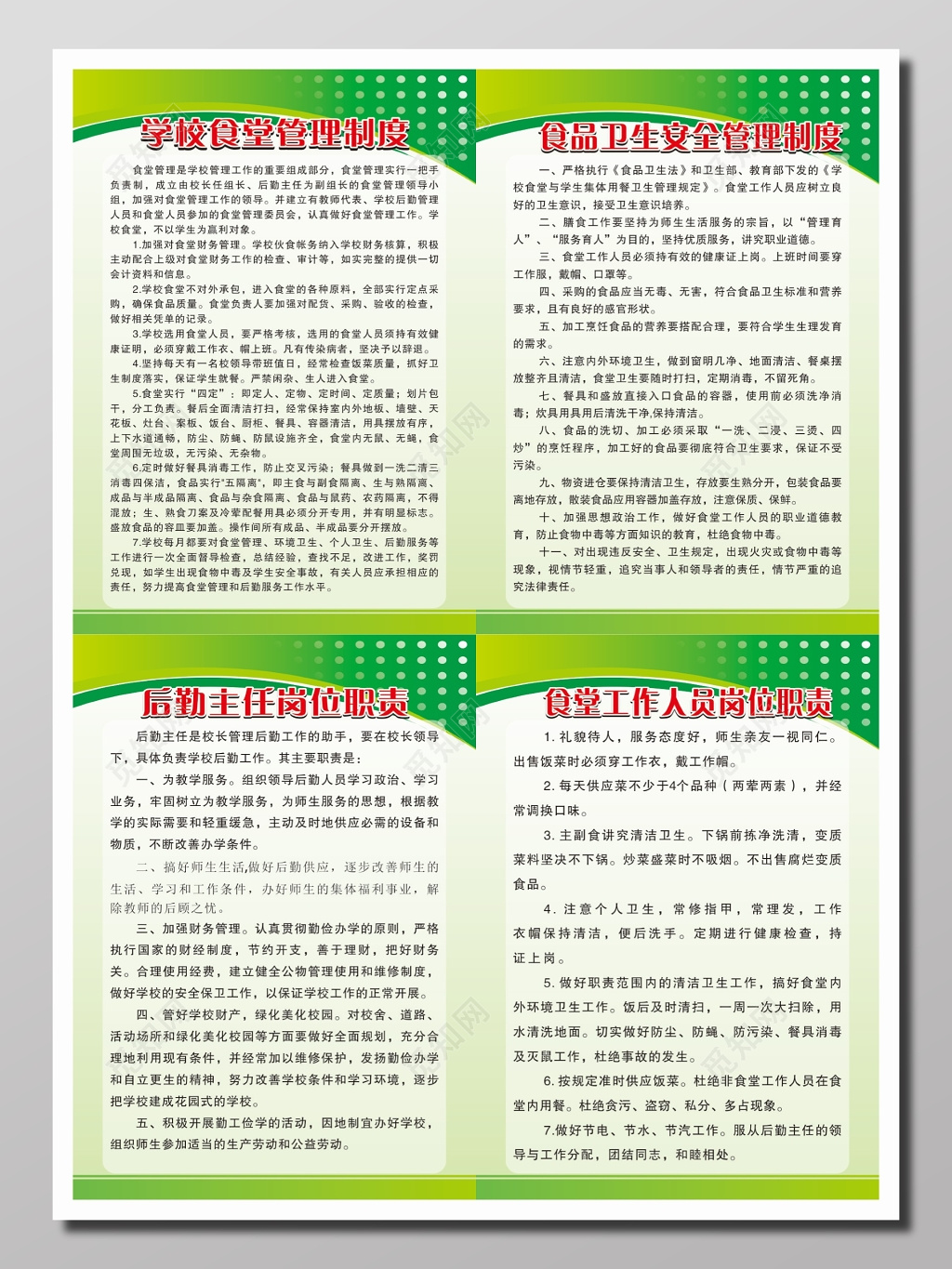 学校食堂管理制度牌