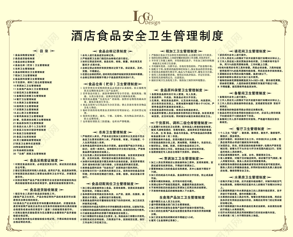 酒店食品安全卫生管理制度