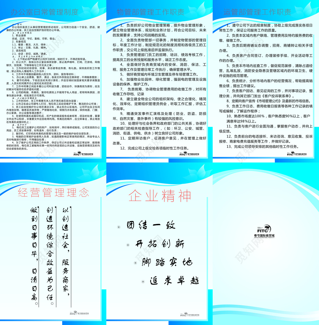 商贸城管理规章制度牌