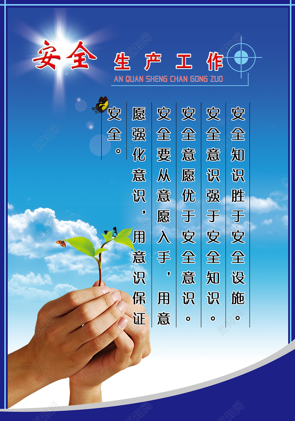 安全生产工作有效安全管理安全制度蓝色宣传栏