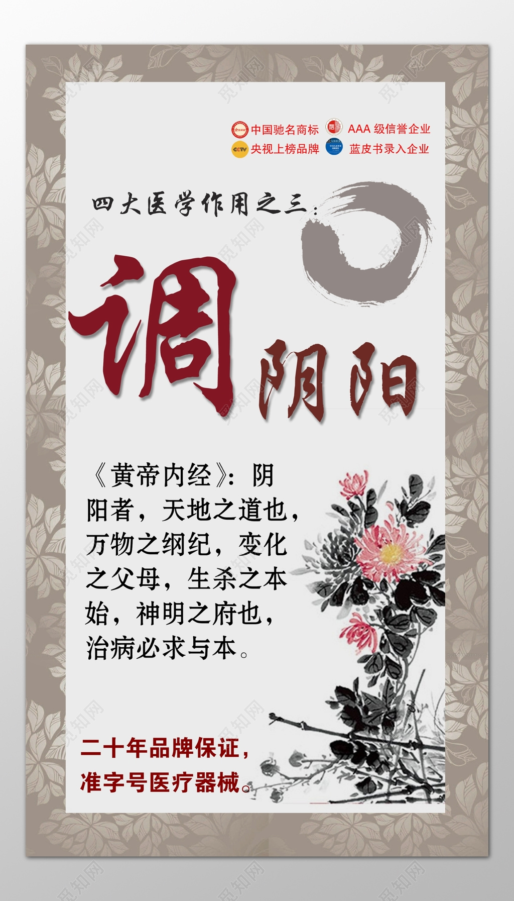 医学作用调阴阳黄帝内经药疗治疗宣传栏