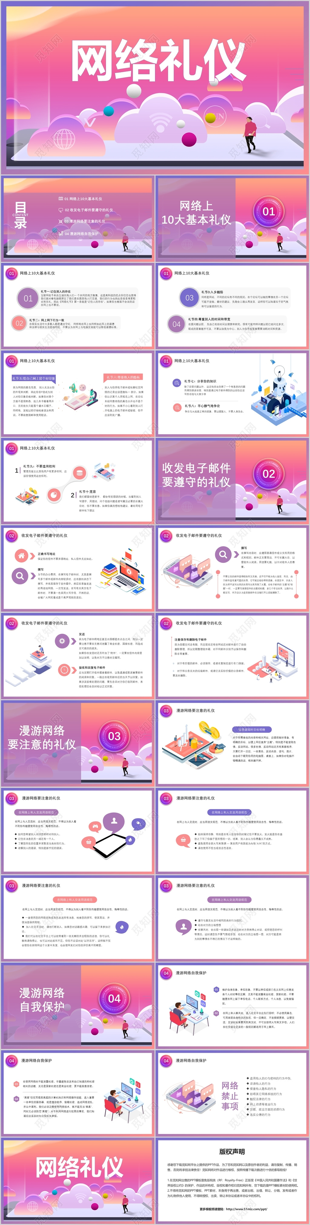 网络礼仪知识培训介绍PPT模板