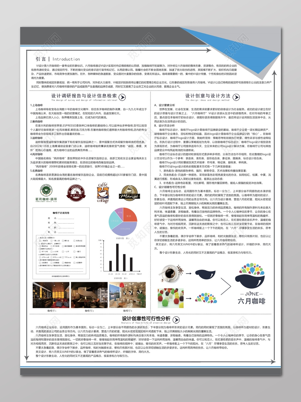 咖啡企业品牌形象VI毕业设计展示说明调研海报设计