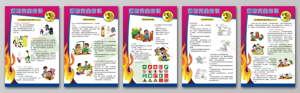 消防安全119安全意识消防安全知识制度牌