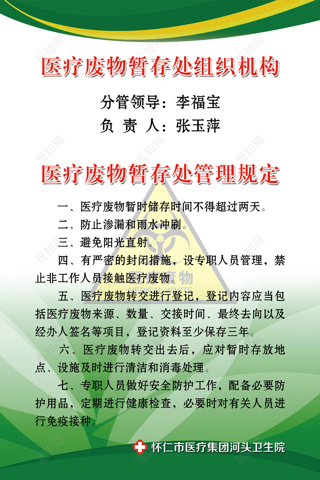 医疗废物暂存处规章制度