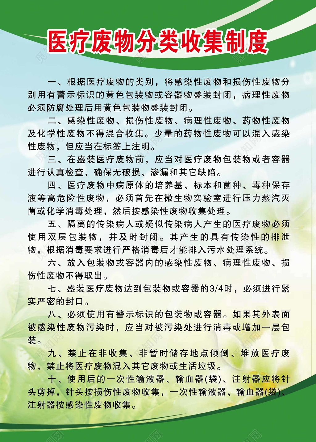 华美口腔医院医疗废物管理小组宣传册